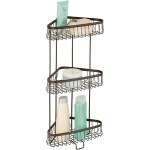 image:imageiDesign York Metal Wire Corner Standing Shower Caddy 3Tier Bath Shelf Baskets for Towels Soap Shampoo Lotion Accessories BronzeBronze