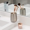 image:imageiDesign Nogu Metal Tumbler Cup Holder for Makeup Brushes Toothbrushes Glasses Brushes on Bathroom Vanity Countertops College Dorm Bedroom Desks 325 x 325 x 4  Brushed Stainless SteelPack of 1