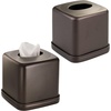 image:imageiDesign York Facial Tissue Box Cover Vintage Holder for Bathroom Vanity Countertops 575 x 575 x 55 Chrome and WhiteBronze