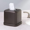 image:imageiDesign York Facial Tissue Box Cover Vintage Holder for Bathroom Vanity Countertops 575 x 575 x 55 Chrome and WhiteBronze