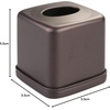 image:imageiDesign York Facial Tissue Box Cover Vintage Holder for Bathroom Vanity Countertops 575 x 575 x 55 Chrome and WhiteBronze