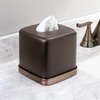 image:imageiDesign York Facial Tissue Box Cover Vintage Holder for Bathroom Vanity Countertops 575 x 575 x 55 Chrome and WhiteBronze