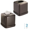 image:imageiDesign York Facial Tissue Box Cover Vintage Holder for Bathroom Vanity Countertops 575 x 575 x 55 Chrome and WhiteBronze