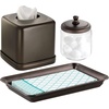image:imageiDesign York Facial Tissue Box Cover Vintage Holder for Bathroom Vanity Countertops 575 x 575 x 55 Chrome and WhiteBronze