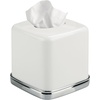 image:imageiDesign York Facial Tissue Box Cover Vintage Holder for Bathroom Vanity Countertops 575 x 575 x 55 Chrome and WhiteWhite