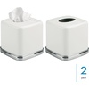 image:imageiDesign York Facial Tissue Box Cover Vintage Holder for Bathroom Vanity Countertops 575 x 575 x 55 Chrome and WhiteWhite