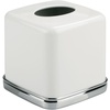 image:imageiDesign York Facial Tissue Box Cover Vintage Holder for Bathroom Vanity Countertops 575 x 575 x 55 Chrome and WhiteWhite
