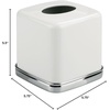 image:imageiDesign York Facial Tissue Box Cover Vintage Holder for Bathroom Vanity Countertops 575 x 575 x 55 Chrome and WhiteWhite