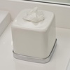 image:imageiDesign York Facial Tissue Box Cover Vintage Holder for Bathroom Vanity Countertops 575 x 575 x 55 Chrome and WhiteWhite