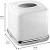 image:imageiDesign York Facial Tissue Box Cover Vintage Holder for Bathroom Vanity Countertops 575 x 575 x 55 Chrome and WhiteWhite