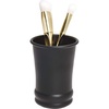 image:imageiDesign  26181 Olivia Metal Tumbler Makeup Brush Holder and Toothbrush Cup for Bathroom Countertop Desk Dorm College and Vanity 325 x 325 x 425 BronzeMatte Black