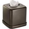 image:imageiDesign York Facial Tissue Box Cover Vintage Holder for Bathroom Vanity Countertops 575 x 575 x 55 Chrome and WhiteBronze