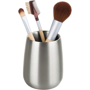 image:imageiDesign Nogu Metal Tumbler Cup Holder for Makeup Brushes Toothbrushes Glasses Brushes on Bathroom Vanity Countertops College Dorm Bedroom Desks 325 x 325 x 4  Brushed Stainless SteelPack of 1