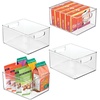 image:imageiDesign Stackable Storage Bin with Handles Clear 10 x 8 x 5 Pack of 4Clear