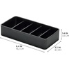 image:imageiDesign The Sarah Tanno Collection 5 Slot Silicone Cosmetic Drawer Organizer Black5 Section
