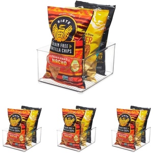 image:imageiDesign Stackable Storage Bin with Handles Clear 10 x 8 x 5 Pack of 4Clear Pack of 4