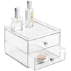 image:imageiDesign Plastic 2 Jewelry Box Compact Storage Organization Drawers Set for Cosmetics Dental Supplies Hair Care Bathroom Office Dorm Desk Countertop 65 x 7 x 52 Drawer