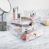 image:imageiDesign Plastic 2 Jewelry Box Compact Storage Organization Drawers Set for Cosmetics Dental Supplies Hair Care Bathroom Office Dorm Desk Countertop 65 x 7 x 52 Drawer